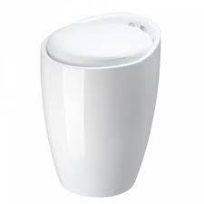 VIF FOURNITURE - Arielle Blanc - Pouf Rond Blanc