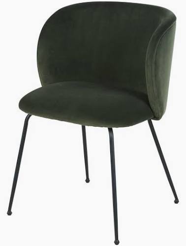 MOB - Chaise confort Imitation Velours - Verte Kaki