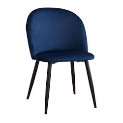 MOB - Chaise confort Imitation Velours - Bleue Nuit