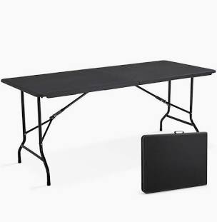 JAGO - TABLE PLIANTE - 183x76cm - Cadre Acier - Noire