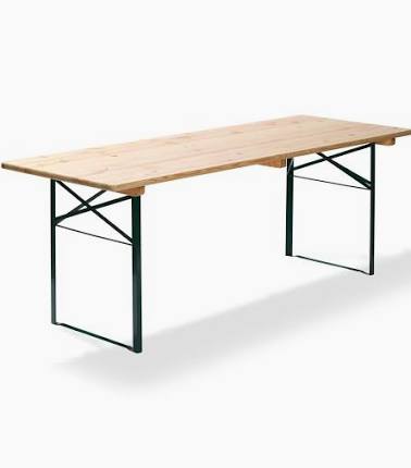 MOB - TB - Table Brasserie - 220 x 70 cm - Bois et metal vert