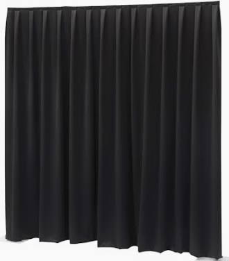 WENTEX - Rideaux 300(h)x300(w) - Noir Mat - Polyester 260 g/m² plissé